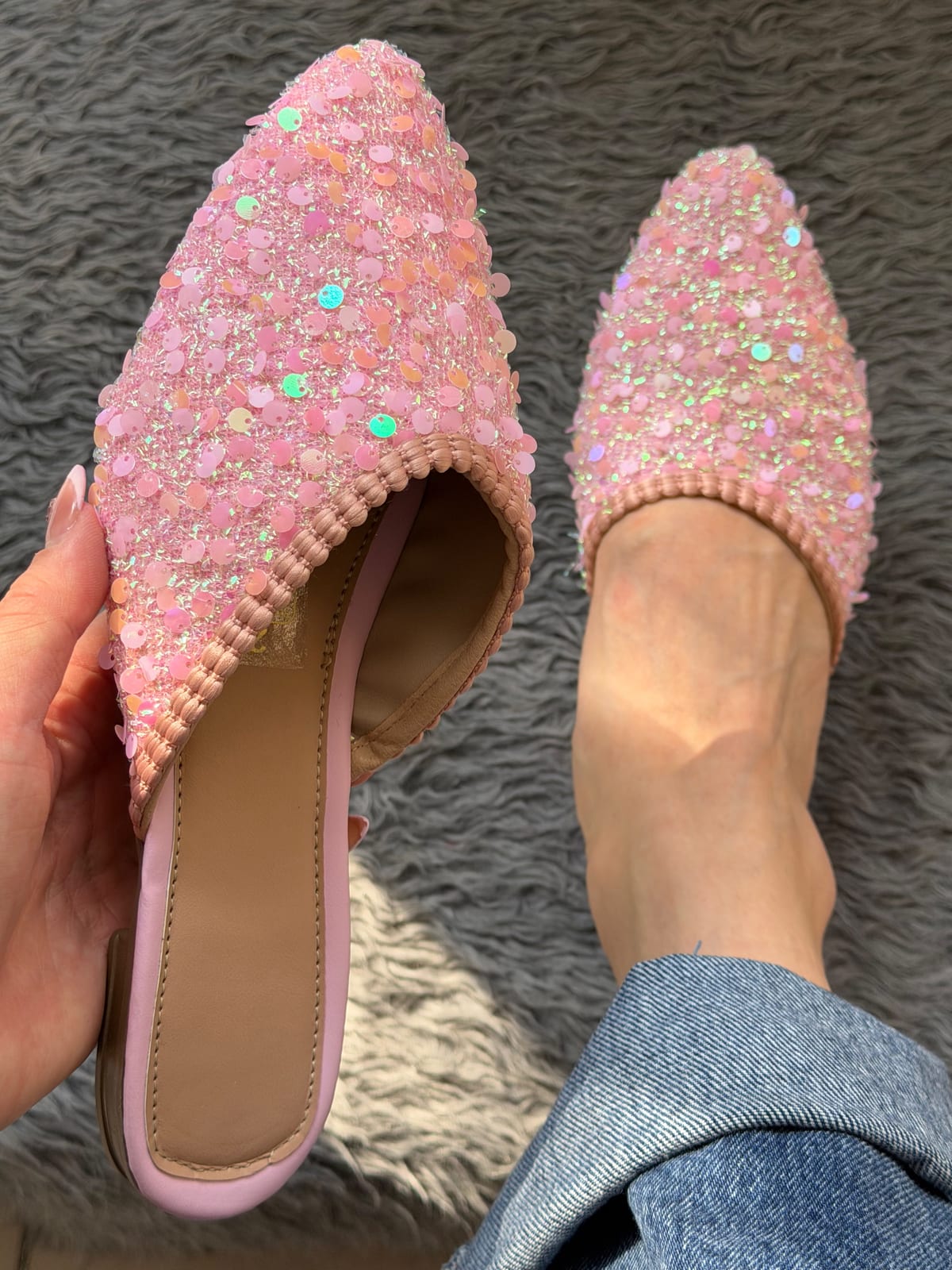 Flat picudo brillosos - Rosa