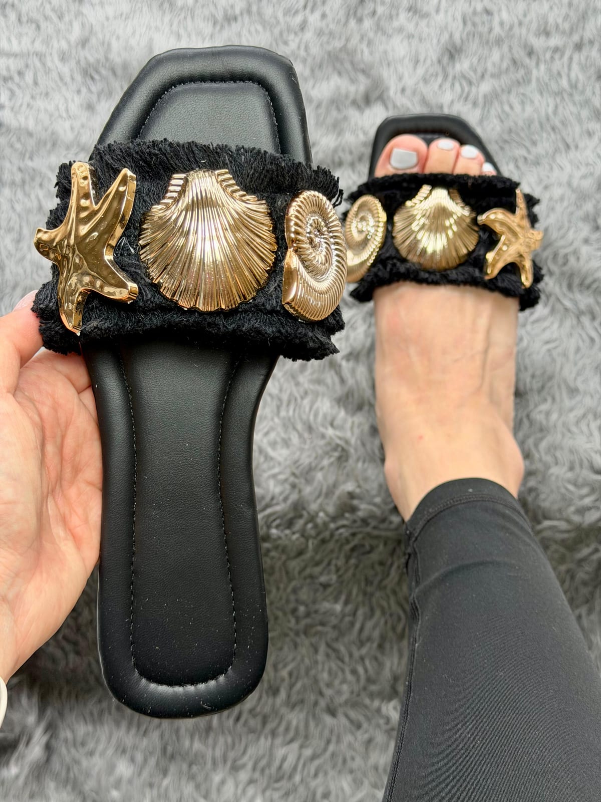 Sandalia conchas big - Negro